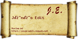 Jónás Edit névjegykártya